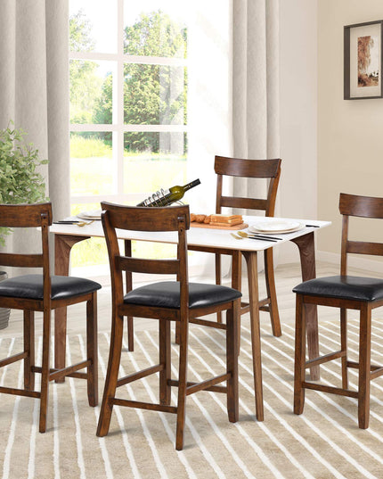 Giantex 25.5-Inch Counter Height Chair with Backrest, Foam-Padded Cushion, Rubber Wood Legs