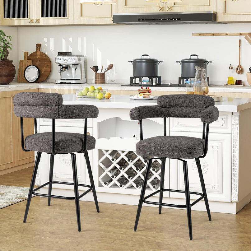 Giantex Swivel Bar Stools Set of 2/4 with Metal Legs & Footrest for Kitchen Island