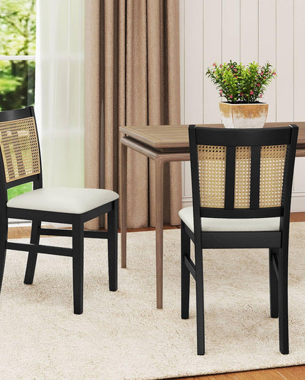 Giantex Rattan Dining Chairs Set of 2/4 for Dining Living Room Restaurant