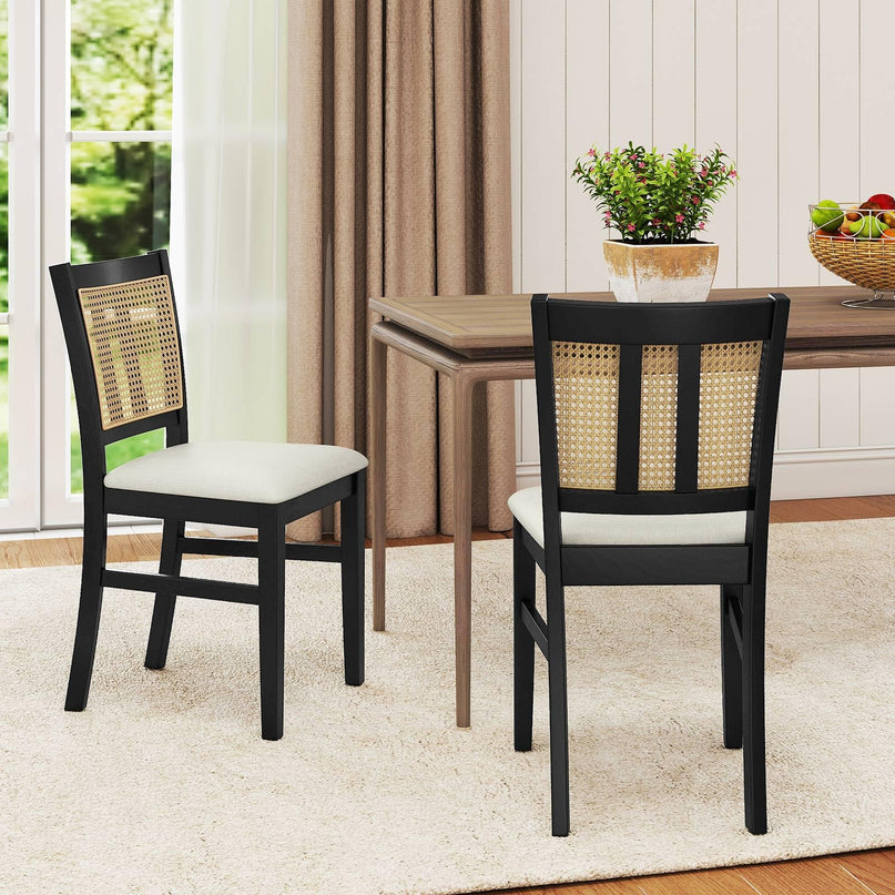 Giantex Rattan Dining Chairs Set of 2/4 for Dining Living Room Restaurant