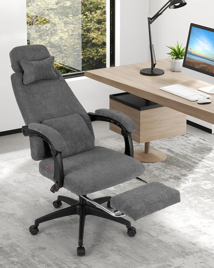 Giantex Reclining Office Chair with Padded Linkage Armrests