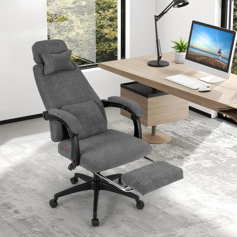 Giantex Reclining Office Chair with Padded Linkage Armrests