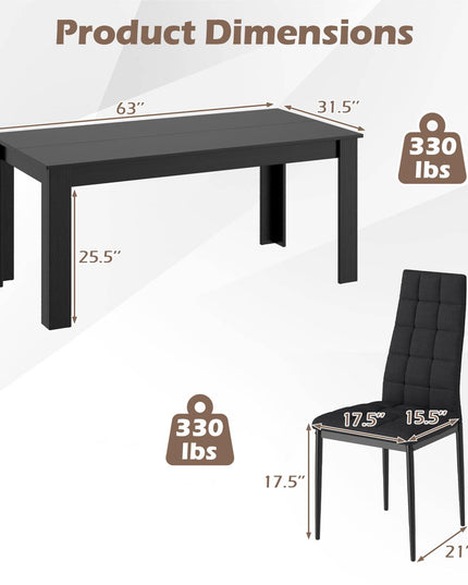 Giantex Ensemble de salle à manger 5/9 pièces pour 4/8 personnes Grande table de cuisine de 160 cm