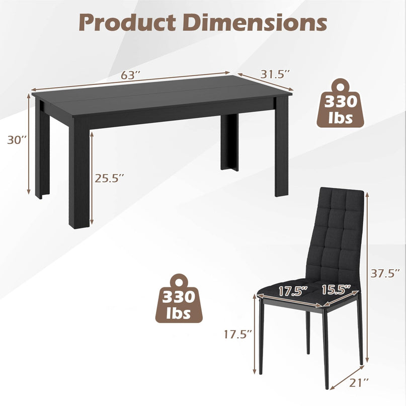 Giantex 5/9-Pieces Dining Table Set for 4/8 63" Large Kitchen Table