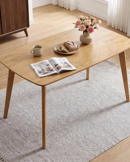 Giantex 55" Solid Wood Rectangular Dining Table for 4-6 (55" x 27.5" x 30")