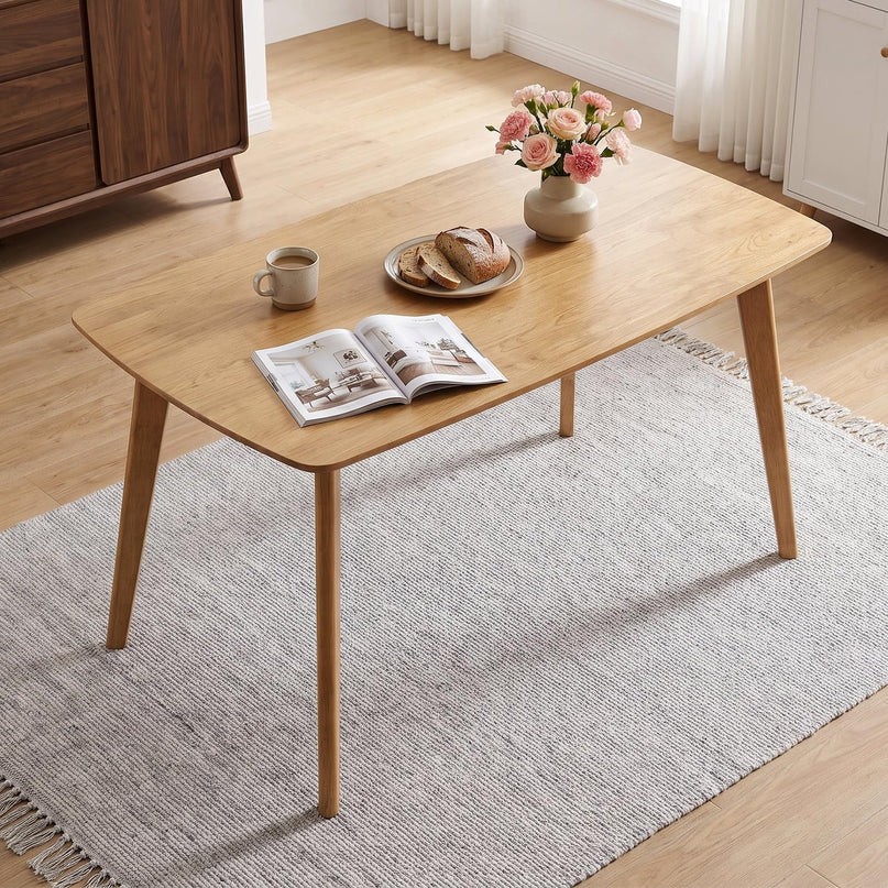 Giantex 55" Solid Wood Rectangular Dining Table for 4-6 (55" x 27.5" x 30")