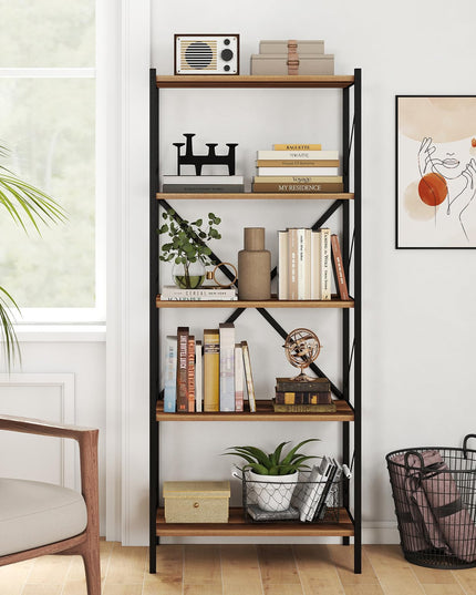 Giantex Industrial Bookcase with Heavy-Duty Metal Frame