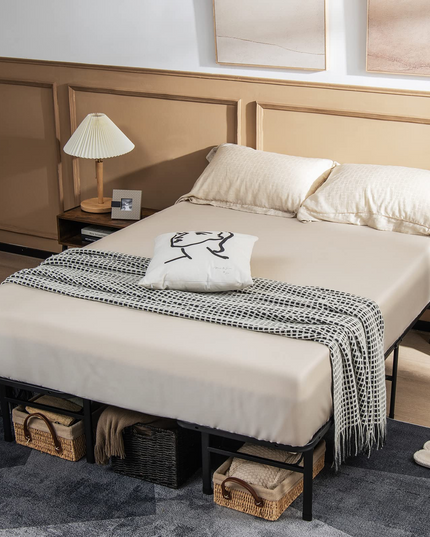 Giantex Folding Bed Frame Steel Platform Bed Twin/Full Size Portable Bed