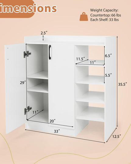 Meuble de rangement pour chaussures en bois Giantex avec 2 portes
