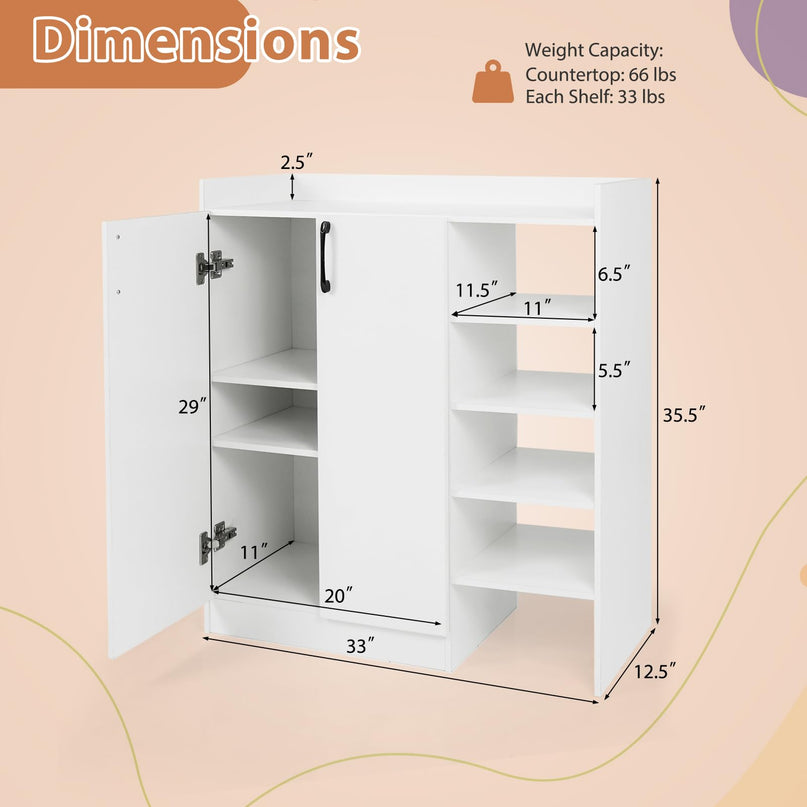 Meuble de rangement pour chaussures en bois Giantex avec 2 portes