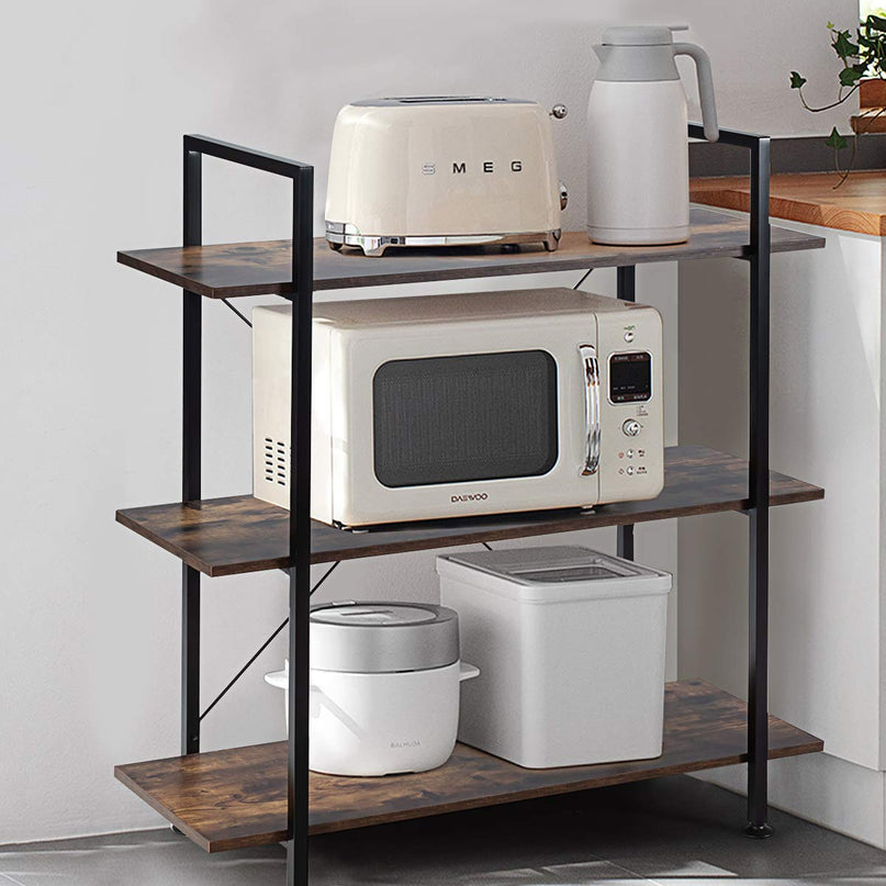 Giantex 3-Tier Industrial Bookshelf, Vintage Bookcase w/ Metal Frame
