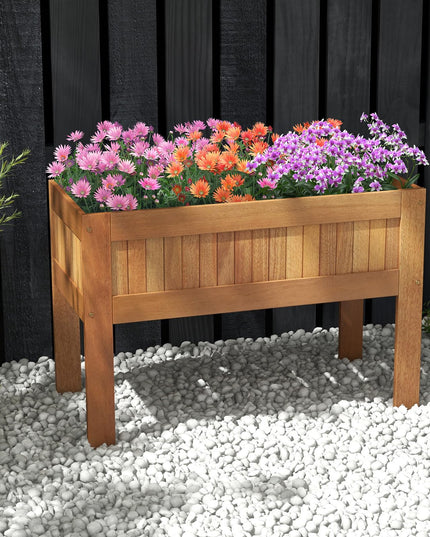 Giantex Wooden Raised Garden Bed, Solid Wood Elevated Planter Box w/Legs, 35”Lx 16”Wx24”H