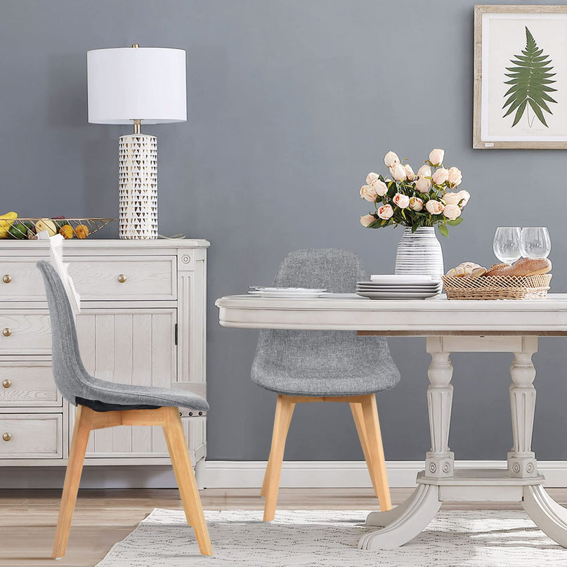 Set of 2 or 4 Kitchen Dining Chairs Gray