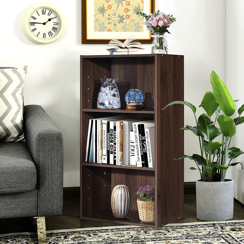 3 Shelf Bookcase Book Shelves Open Storage Cabinet