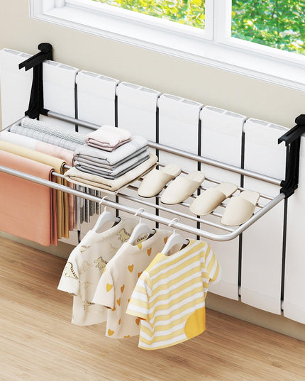 Giantex 37" L Aluminum Hanging Laundry Rack with Adjustable and Foldable Brackets