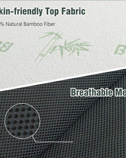 Giantex 4-Inch Tri Folding Mattress, Foam Mattress Topper with Bamboo Fiber Cover (Cot)