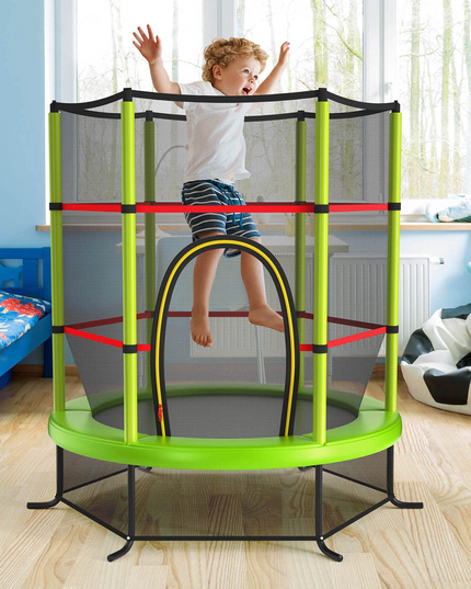 55" Kids Trampoline with Safety Enclosure Net - Giantex