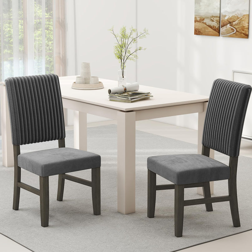 Giantex Dining Chairs Set of 2/4 with Rubber Wood Legs