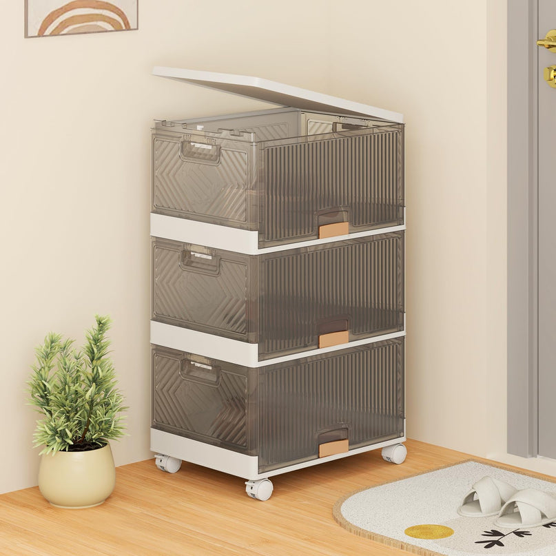 Giantex 3 Tier Stackable Storage Bins with Lids