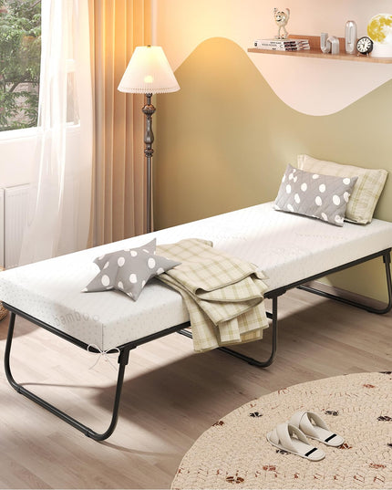 Giantex 75" x 31" Rollaway Guest Bed with Memory Foam & Heavy-Duty Metal Frame