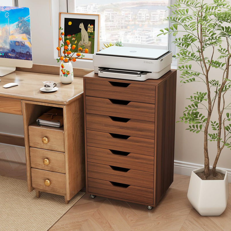 Giantex 7 Drawer Storage Cabinet with 4 Universal Casters