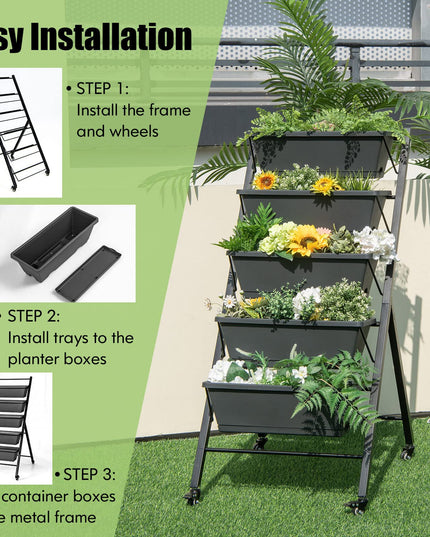 Giantex Vertical Raised Garden Bed on Wheels