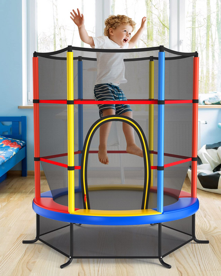 55" Kids Trampoline with Safety Enclosure Net - Giantex