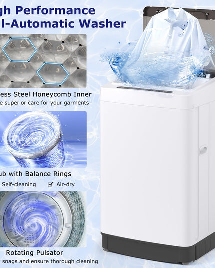 Giantex Portable Washing Machine, 1.5 cu.ft Compact Washer with Drain Pump, LED Display
