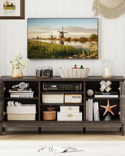 Meuble TV de ferme Giantex pour téléviseurs jusqu'à 65" avec 2 armoires de rangement