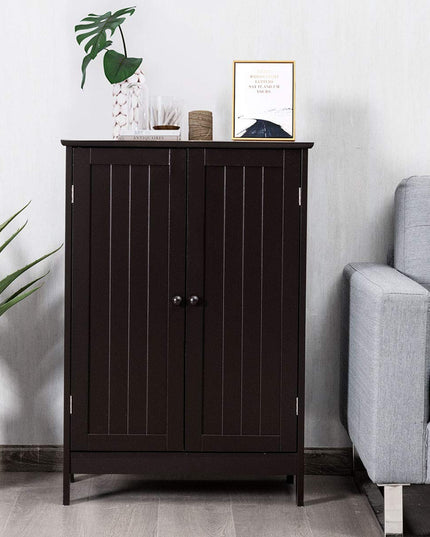 Giantex Storage Cabinet with Doors and Shelves - Freestanding Storage Organizer with Anti-Tipping Device