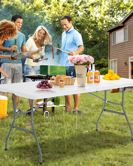 No Assembly  6FT Portable Foldable Tables for Party Camping BBQ