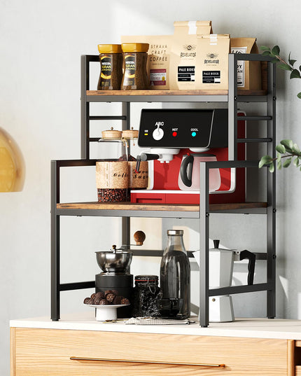 Giantex 3-Tier Microwave Stand, Space-Saving Microwave Oven Rack with 2 Open Shelves & Heavy-Duty Metal Frame