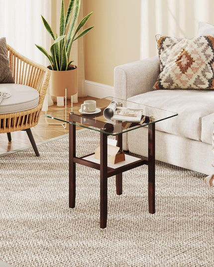 Giantex Small Coffee Table 24" Glass End Table