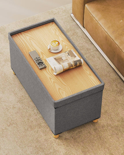 Giantex Storage Ottoman Bench with Tray Lid（38.1D x 76.2W x 39.4H cm）