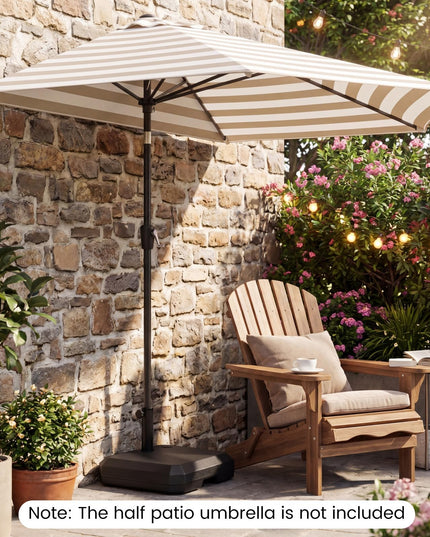 Giantex Half Patio Umbrella Base 49 lbs Fillable Weighted Half Umbrella Stand