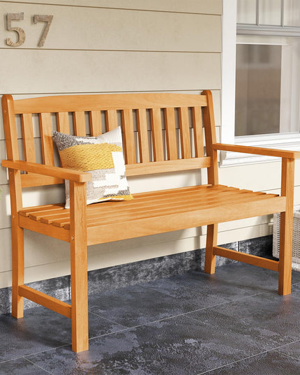 Giantex 2 Person Outdoor Bench w/Ergonomic Backrest