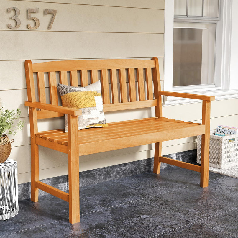 Giantex 2 Person Outdoor Bench w/Ergonomic Backrest