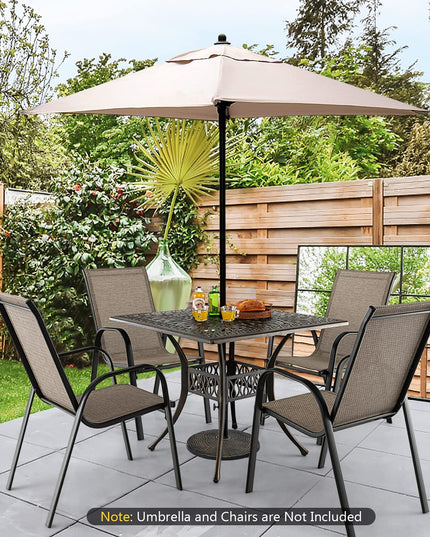 Giantex Patio Dining Table, Cast Aluminum Outdoor Table for 4 Persons