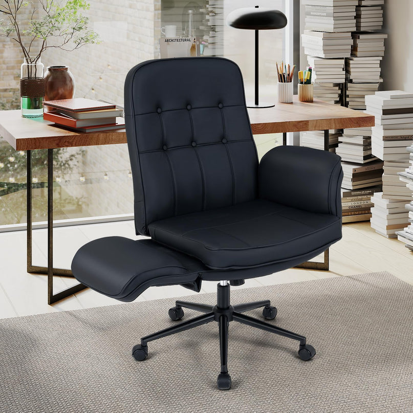 Chaise Giantex Croisée avec Accoudoirs et Roulettes pour Chambre à Coucher