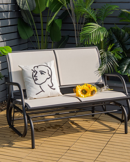 Giantex Swing Glider Chair 48 Inch with Spacious Space
