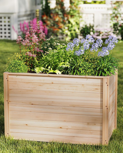 Giantex 40"x25"x26" Elevated Planter Box with Open-Ended Base for Deep-Rooted Plant