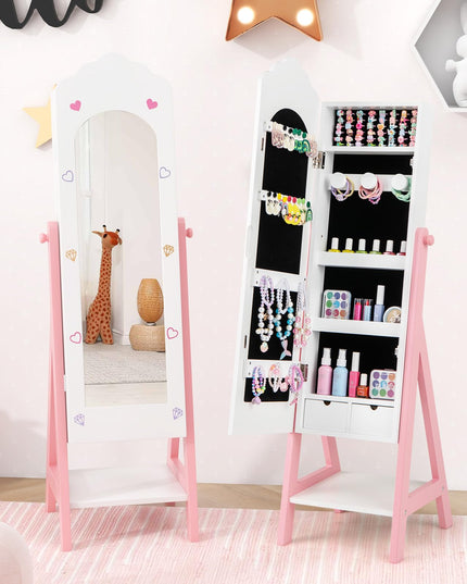 CHARMAID Kids Jewelry Organizer with Full Length Mirror