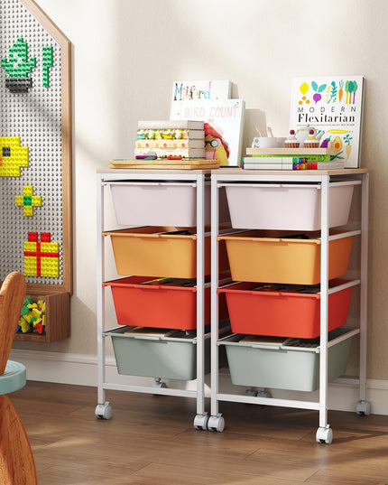 Giantex Rolling Storage Cart with 4 Drawers Utility Cart（28"H）
