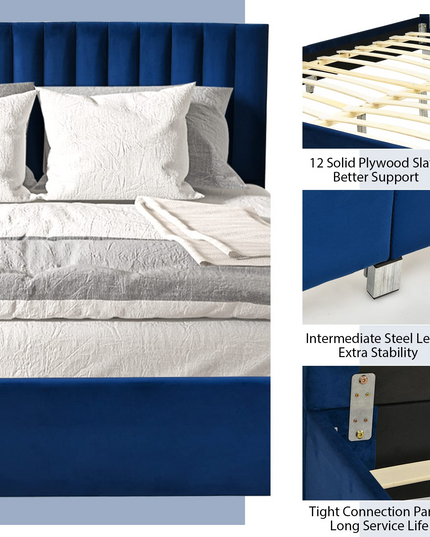 Giantex Upholstered Bed Frame, Full/Queen Size Modern Platform Bed