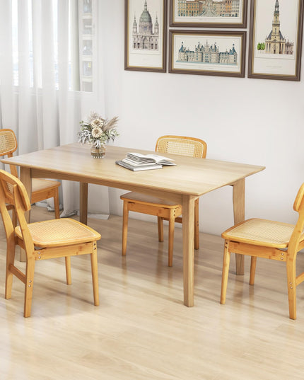 Giantex Rattan Dining Chairs Set of 2, Boho Cane Kitchen Chairs, Max Load 300 Lbs