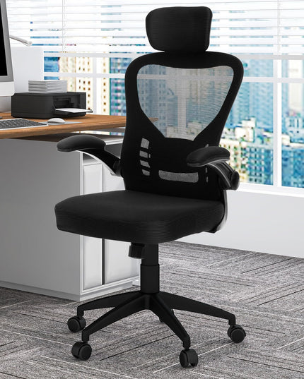 Giantex Ergonomic Mesh Office Chair, Home Office Desk Chair with Adjustable Headrest and Lumbar Support