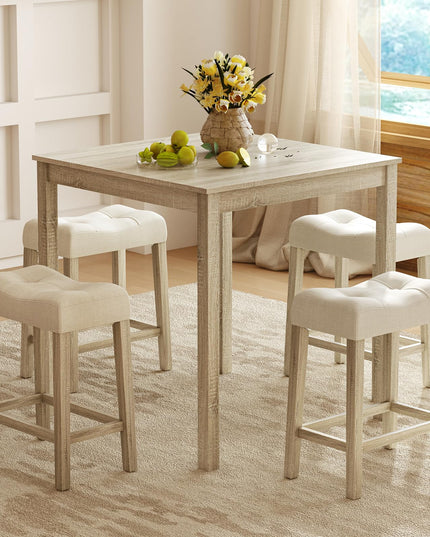 Giantex 24" Bar Stools Set of 4, Upholstered Counter Height Saddle Bar Stools