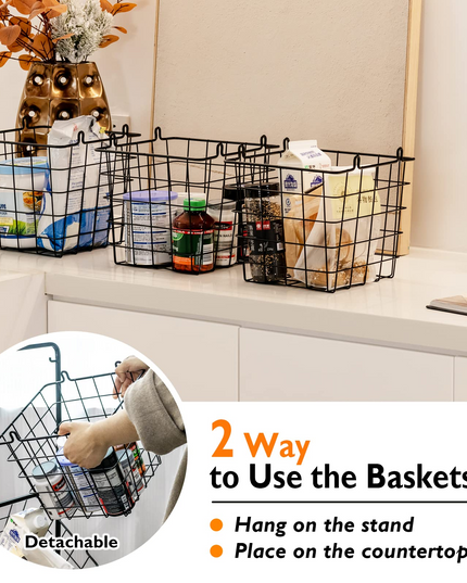 Giantex 3-Tier Wire Basket Stand