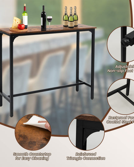 Giantex 48" Narrow Console Table - Long Bar Table, Rectangular Kitchen Dining Table