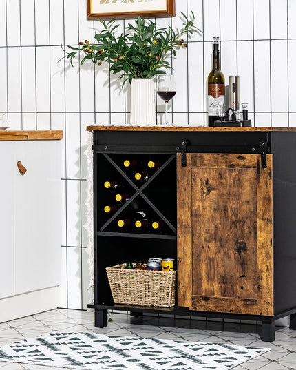Giantex Sideboard, Coffee Bar Station with Sliding Barn Door(Industrial)